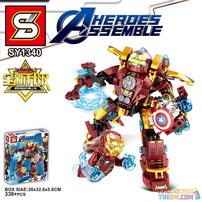 SHENG YUAN SY SY1340 1340 Xếp hình kiểu Lego SUPER HEROES Anti-Hulk Mech MK46 338 khối SHENG YUAN SY SY1340 1340 Xếp hình kiểu Lego SUPER HEROES Anti-Hulk Mech MK46 338 khối