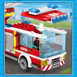 SEMBO 603040 non  XE CỨU HỎA CÓ THANG 2 bộ đồ chơi xếp lắp ráp ghép mô hình Fire Rescure FIRE FRONTLINE 330 khối