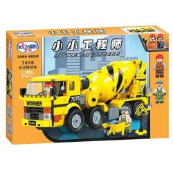 Winner 7076 Xếp hình kiểu Lego CITY Little Engineers Small Engineer Cement Mixer Xe Tải Trộn Xi Măng 328 khối