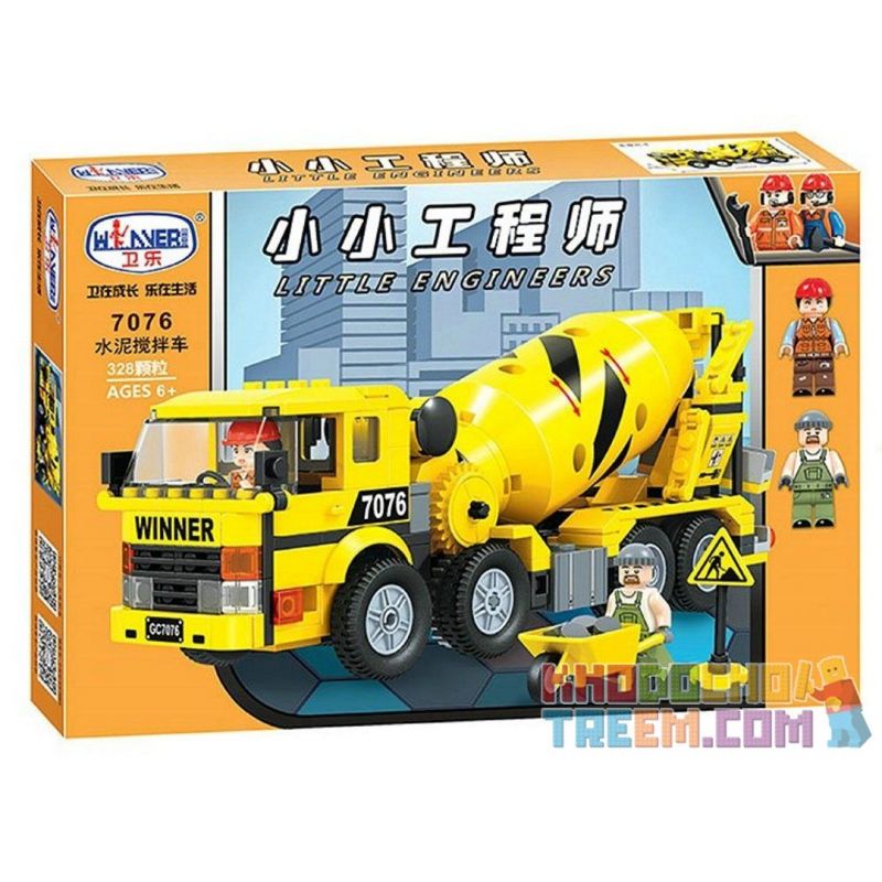 IBLOCK PL-920-107 920-107 PL920-107 Winner 7076 non  XE TẢI TRỘN XI MĂNG bộ đồ chơi xếp lắp ráp ghép mô hình City LITTLE ENGINEERS Thành Phố 328 khối