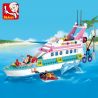 SLUBAN M38-B0609 B0609 0609 M38B0609 38-B0609 non  DU THUYỀN bộ đồ chơi xếp lắp ráp ghép mô hình Girl's Dream LUXURY TACHT Giấc Mơ Con Gái 328 khối