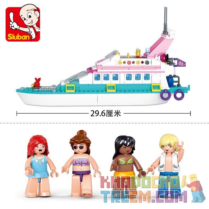 SLUBAN M38-B0609 B0609 0609 M38B0609 38-B0609 non  DU THUYỀN bộ đồ chơi xếp lắp ráp ghép mô hình Girl's Dream LUXURY TACHT Giấc Mơ Con Gái 328 khối