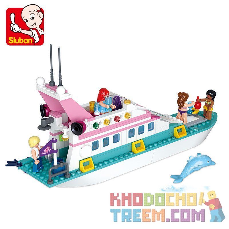 SLUBAN M38-B0609 B0609 0609 M38B0609 38-B0609 non  DU THUYỀN bộ đồ chơi xếp lắp ráp ghép mô hình Girl's Dream LUXURY TACHT Giấc Mơ Con Gái 328 khối