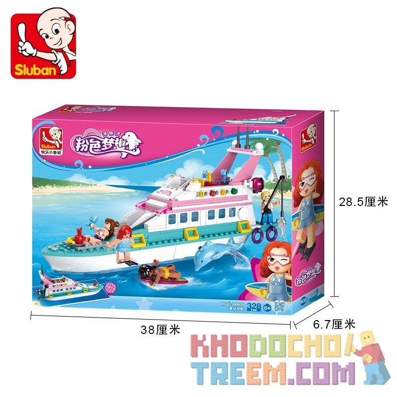 SLUBAN M38-B0609 B0609 0609 M38B0609 38-B0609 non  DU THUYỀN bộ đồ chơi xếp lắp ráp ghép mô hình Girl's Dream LUXURY TACHT Giấc Mơ Con Gái 328 khối