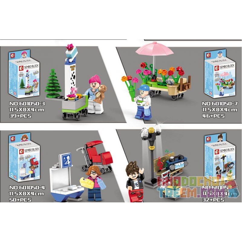 SEMBO 601050 non  CƯ DÂN THÀNH PHỐ 8 bộ đồ chơi xếp lắp ráp ghép mô hình City 325 khối SEMBO 601050 non  CƯ DÂN THÀNH PHỐ 8 bộ đồ chơi xếp lắp ráp ghép mô hình City 325 khối