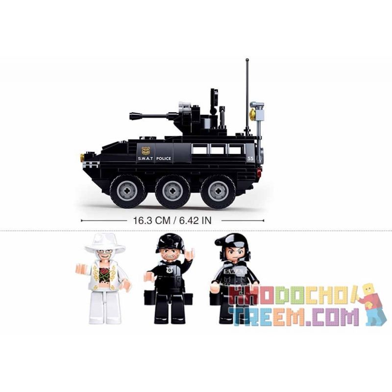 SLUBAN M38-B0655 B0655 0655 M38B0655 38-B0655 non  XE CHIẾN ĐẤU BỌC THÉP ĐẶC BIỆT bộ đồ chơi xếp lắp ráp ghép mô hình Police ARMORED VEHICLE Cảnh Sát 324 khối