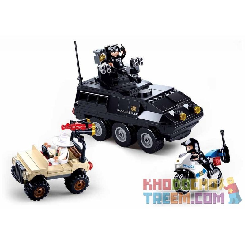 SLUBAN M38-B0655 B0655 0655 M38B0655 38-B0655 non  XE CHIẾN ĐẤU BỌC THÉP ĐẶC BIỆT bộ đồ chơi xếp lắp ráp ghép mô hình Police ARMORED VEHICLE Cảnh Sát 324 khối