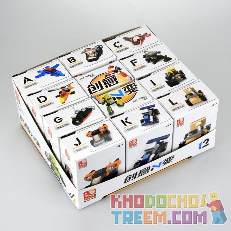 SLUBAN B0591 0591 Xếp hình kiểu Lego CREATOR Creative N Change-12 12 Models Các Phương Tiện Chiến đấu 323 khối SLUBAN B0591 0591 Xếp hình kiểu Lego CREATOR Creative N Change-12 12 Models Các Phương Tiện Chiến đấu 323 khối