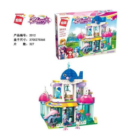 Enlighten 2012 Qman 2012 non  THỦY CUNG CÁ VOI XANH bộ đồ chơi xếp lắp ráp ghép mô hình Cherry Cô Nàng Ngọt Ngào 327 khối
