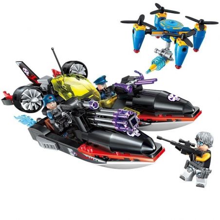 Enlighten 2711 Qman 2711 non  CUỘC TẤN CÔNG CỦA THUYỀN CÁ MẬP bộ đồ chơi xếp lắp ráp ghép mô hình The High-Tech Era Kỷ Nguyên Công Nghệ Cao 317 khối