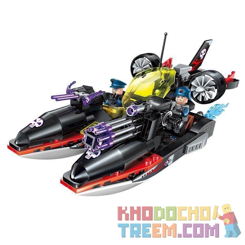 Enlighten 2711 Qman 2711 non  CUỘC TẤN CÔNG CỦA THUYỀN CÁ MẬP bộ đồ chơi xếp lắp ráp ghép mô hình The High-Tech Era Kỷ Nguyên Công Nghệ Cao 317 khối