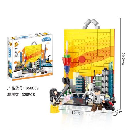 PanlosBrick 656003 Panlos Brick 656003 non  THÀNH PHỐ QUẢNG CHÂU bộ đồ chơi xếp lắp ráp ghép mô hình City GUANGZHOU 329 khối