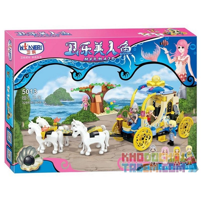 Winner 5013 non  CỖ XE NGỰA KÉO bộ đồ chơi xếp lắp ráp ghép mô hình Mermaid Nàng Tiên Cá 329 khối