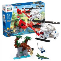 GUDI 9221 non  TRỰC THĂNG CỨU NẠN bộ đồ chơi xếp lắp ráp ghép mô hình City FIREMAN RESCUE HELICOPTER Thành Phố 322 khối