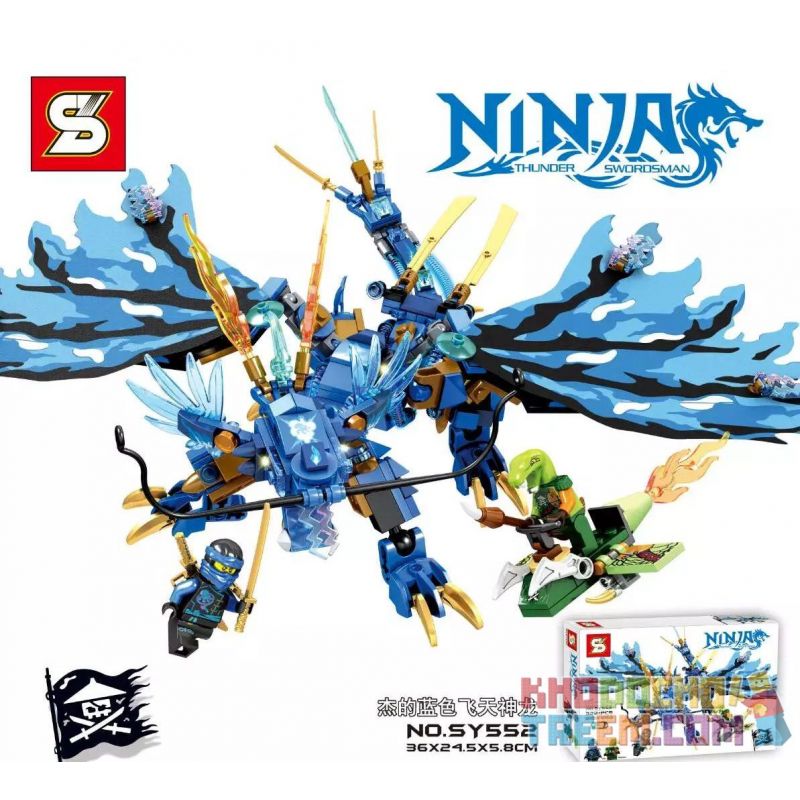 SHENG YUAN SY SY552 non Lego RỒNG BAY MÀU XANH CỦA JIE bộ đồ chơi xếp lắp ráp ghép mô hình The Lego Ninjago Movie BLUE DRAGON Ninja Lốc Xoáy 323 khối