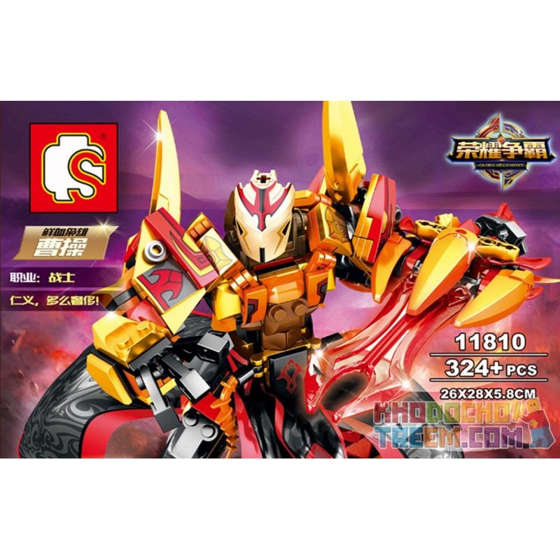 SEMBO 11810 Xếp hình kiểu Lego KING OF GLORY HEGEMONY Blood-blooded Cao Cao Robot Cao Cao 324 khối SEMBO 11810 Xếp hình kiểu Lego KING OF GLORY HEGEMONY Blood-blooded Cao Cao Robot Cao Cao 324 khối