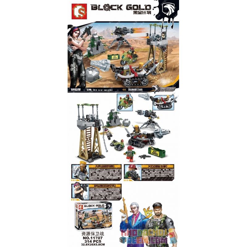 SEMBO 11707 non  BẢO VỆ TÀI NGUYÊN bộ đồ chơi xếp lắp ráp ghép mô hình Black Gold Cuộc Chiến Vàng Đen 314 khối SEMBO 11707 non  BẢO VỆ TÀI NGUYÊN bộ đồ chơi xếp lắp ráp ghép mô hình Black Gold Cuộc Chiến Vàng Đen 314 khối