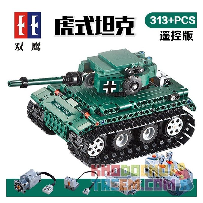 DOUBLEE CADA C51018 51018 non  XE TĂNG TIGER HẠNG NẶNG bộ đồ chơi xếp lắp ráp ghép mô hình  TIGER 1 TANK Kỹ Thuật Công Nghệ Cao Mô Hình Phương Tiện 313 khối