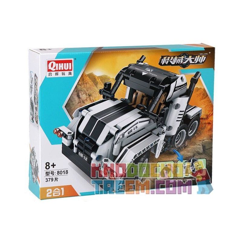 QIHUI 8018 Xếp hình kiểu Lego TECHNIC xe tải xe đầu kéo trắng lắp được 2 mẫu 379 khối điều khiển từ xa QIHUI 8018 Xếp hình kiểu Lego TECHNIC xe tải xe đầu kéo trắng lắp được 2 mẫu 379 khối điều khiển từ xa