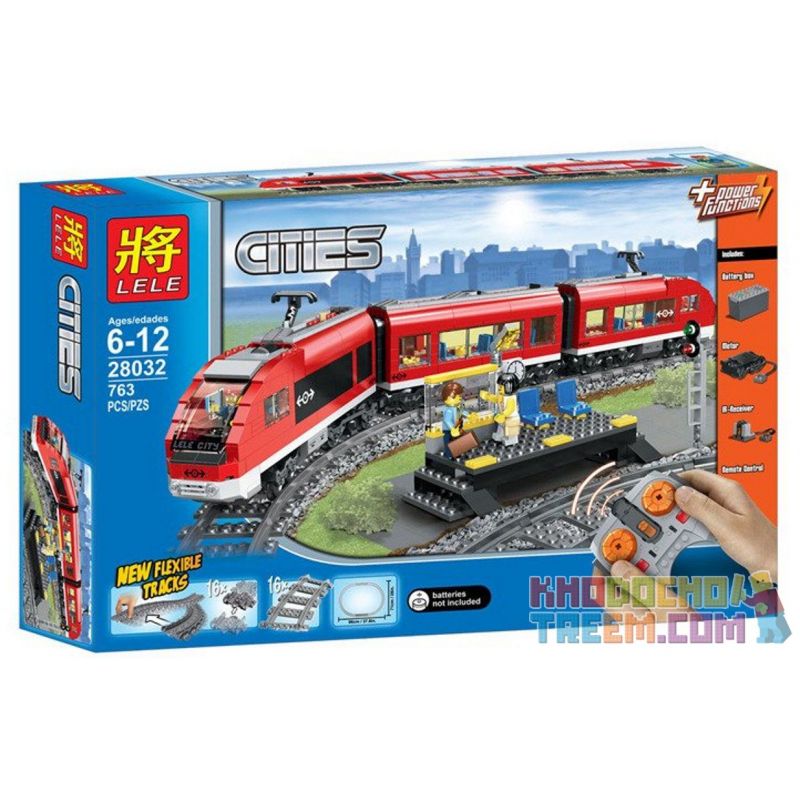 AUSINI 25903 LELE 28032 Xếp hình kiểu Lego CITY Train Passenger Train Tàu Chở Khách 669 khối