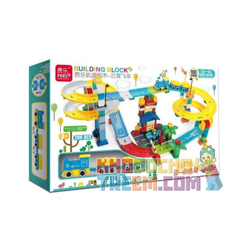 FEELO 1660D X p h nh ki u Lego Duplo DUPLO Roller Coaster T u L n