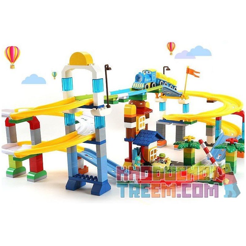 FEELO 1660D Xếp hình kiểu    Roller Coaster Tàu Lượn Siêu Tốc 200 khối