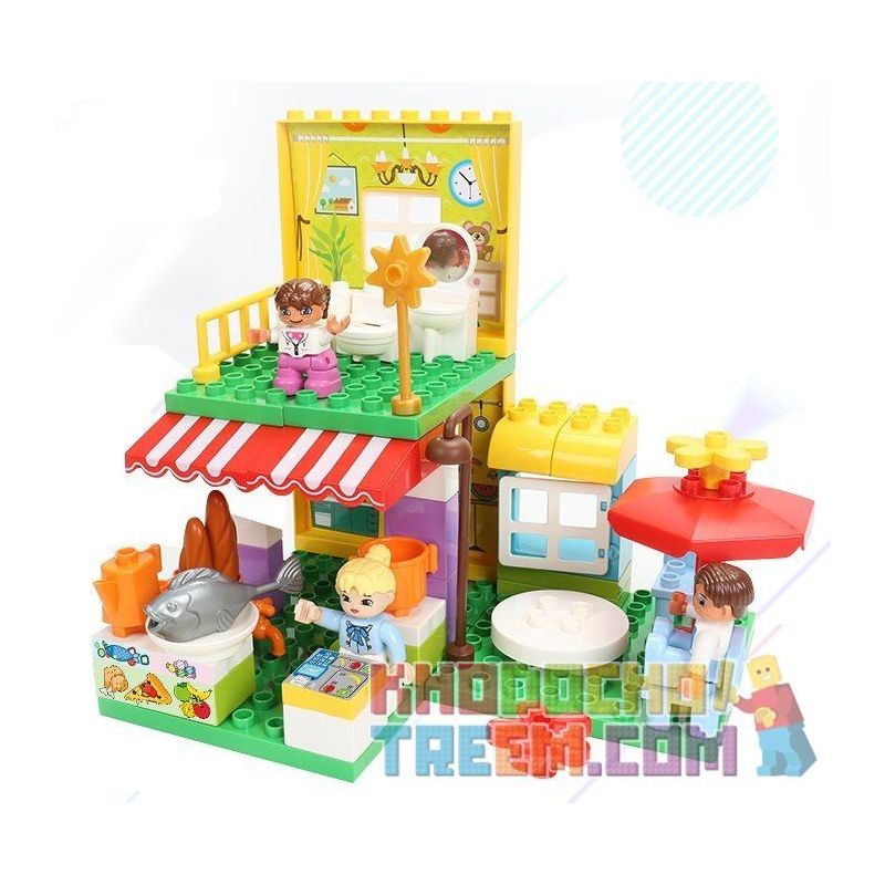 FEELO 1629 Xếp hình kiểu    Children's Kitchen Lắp Ráp Nhà Bếp Trẻ Em 83 khối