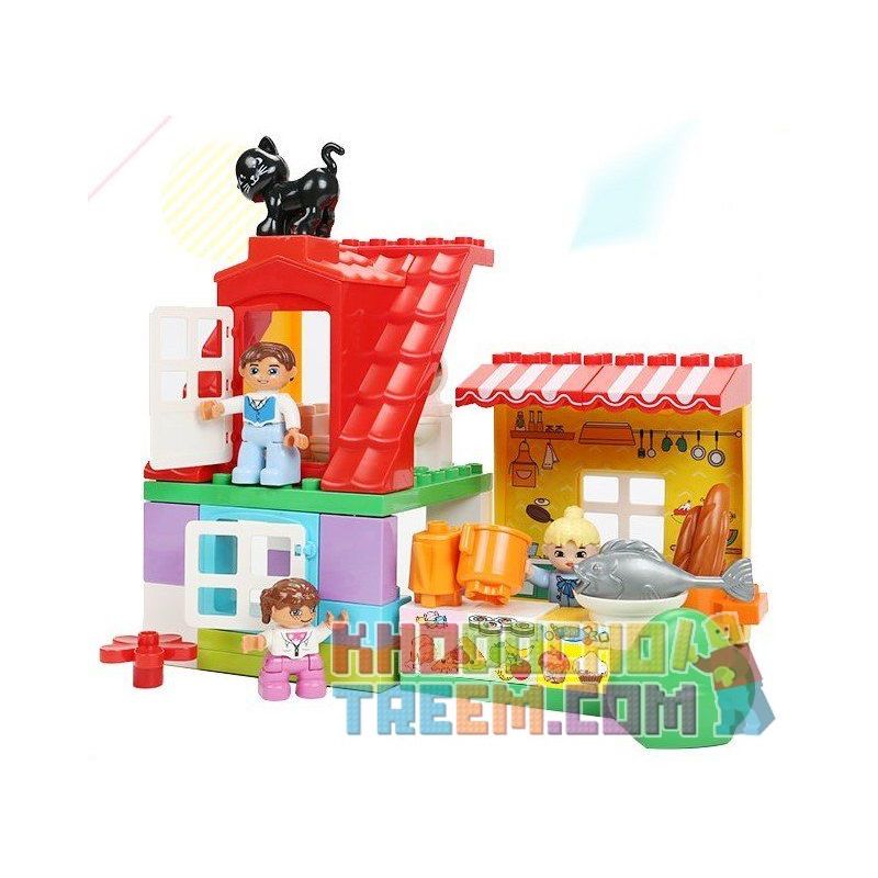 FEELO 1629 Xếp hình kiểu    Children's Kitchen Lắp Ráp Nhà Bếp Trẻ Em 83 khối