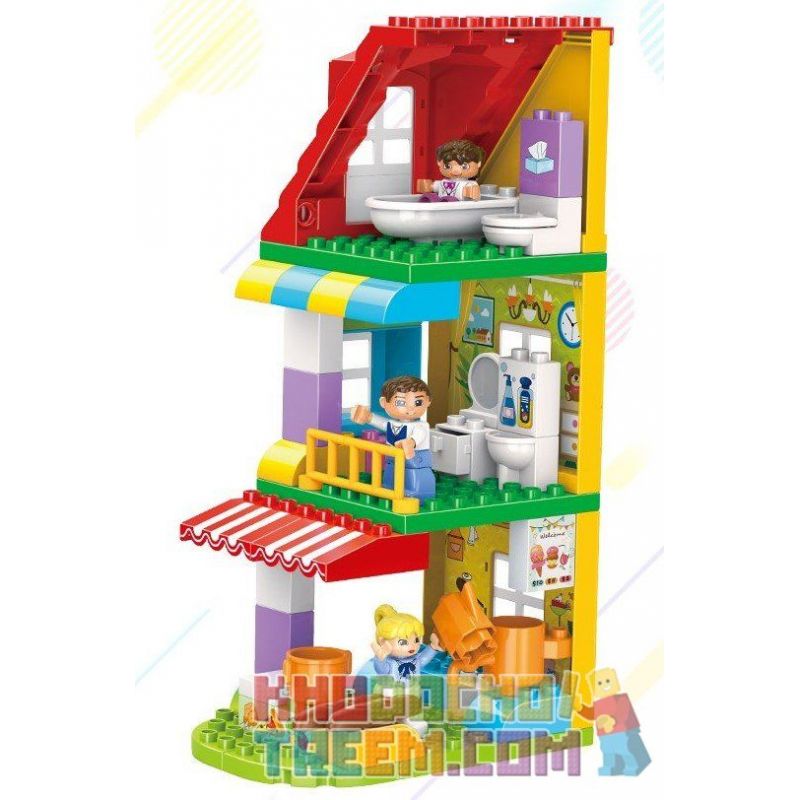 FEELO 1629 Xếp hình kiểu    Children's Kitchen Lắp Ráp Nhà Bếp Trẻ Em 83 khối