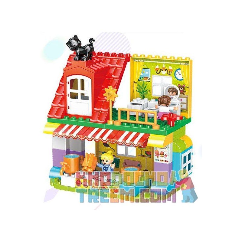 FEELO 1629 Xếp hình kiểu Lego Duplo DUPLO Children's Kitchen Lắp Ráp Nhà Bếp Trẻ Em 83 khối
