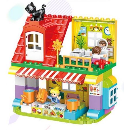 FEELO 1629 Xếp hình kiểu    Children's Kitchen Lắp Ráp Nhà Bếp Trẻ Em 83 khối