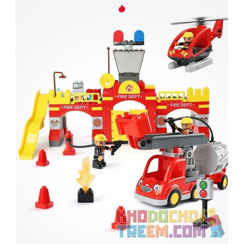 FEELO 1661D Xếp hình kiểu    City ​​fire Brigade đội Cứu Hỏa Thành Phố 118 khối