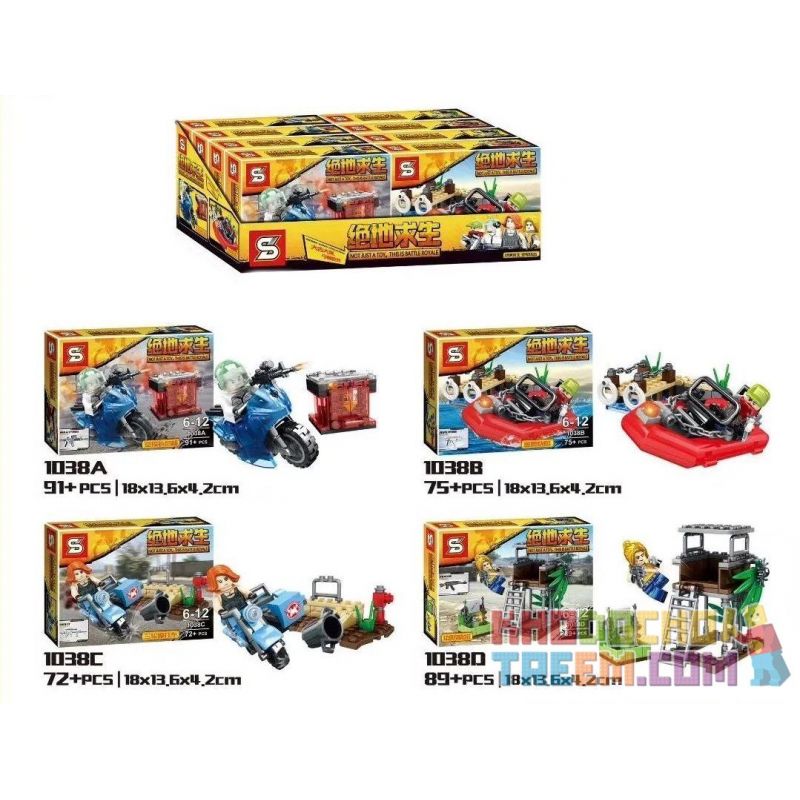SHENG YUAN SY 1038A 1038B 1038C 1038D non Lego JEDI SINH TỒN PHẦN 4 bộ đồ chơi xếp lắp ráp ghép mô hình Battle Royale Cuôc Chiến Sinh Tử 327 khối