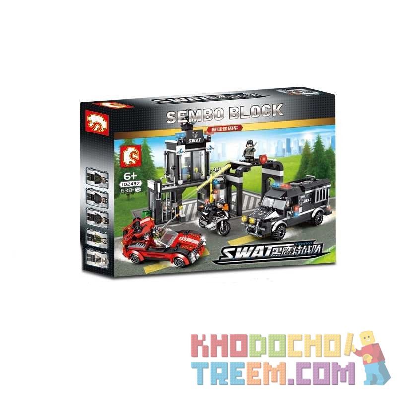 SEMBO 102437 non  BẢO VỆ ĐỒN CẢNH SÁT bộ đồ chơi xếp lắp ráp ghép mô hình Swat Special Force Đặc Nhiệm 638 khối SEMBO 102437 non  BẢO VỆ ĐỒN CẢNH SÁT bộ đồ chơi xếp lắp ráp ghép mô hình Swat Special Force Đặc Nhiệm 638 khối