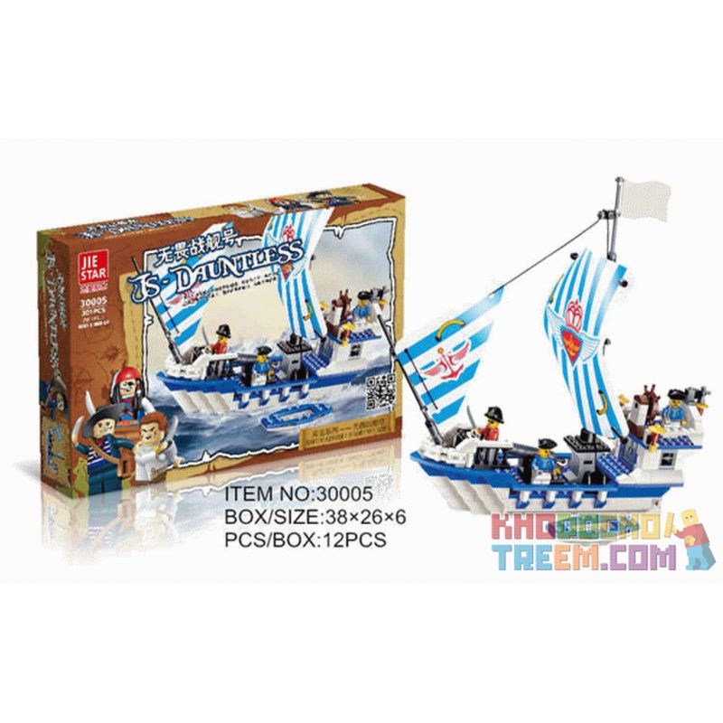 JIE STAR 30005 Xếp hình kiểu  PIRATES OF THE CARIBBEAN Dauntless Thuyền Cướp Biển 339 khối