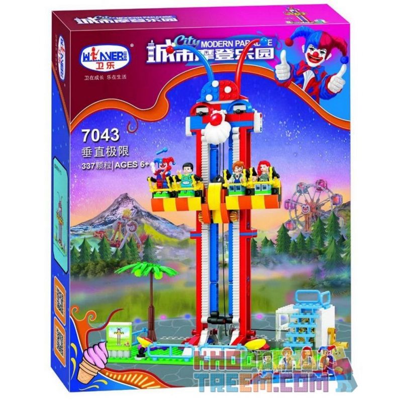 Winner 7043 non  TRÒ CHƠI CẢM GIÁC MẠNH bộ đồ chơi xếp lắp ráp ghép mô hình City Modern Paradise Thành Phố Thiên Đường Hiện Đại 337 khối