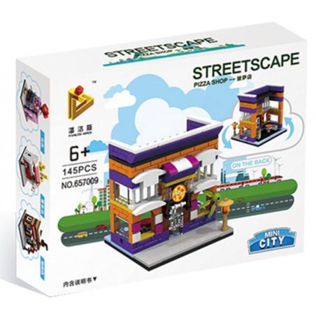 PanlosBrick 657009 Panlos Brick 657009 non  CỬA HÀNG BÁNH PIZZA bộ đồ chơi xếp lắp ráp ghép mô hình Mini Modular STREETSCAPE Đường Phố Thu Nhỏ 145 khối