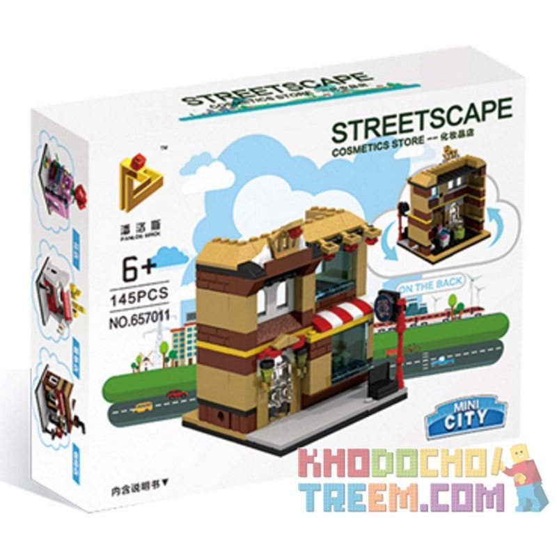 PanlosBrick 657011 Panlos Brick 657011 non  CỬA HÀNG TRANG ĐIỂM bộ đồ chơi xếp lắp ráp ghép mô hình Mini Modular STREETSCAPE Đường Phố Thu Nhỏ 145 khối