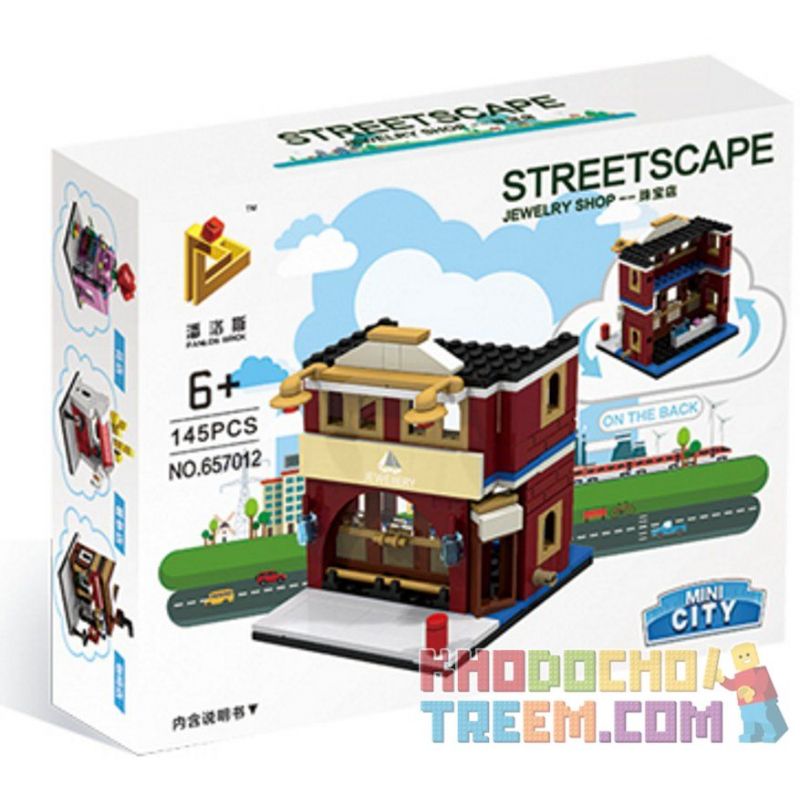PanlosBrick 657012 Panlos Brick 657012 non  CỬA HÀNG TRANG SỨC bộ đồ chơi xếp lắp ráp ghép mô hình Mini Modular STREETSCAPE Đường Phố Thu Nhỏ 145 khối