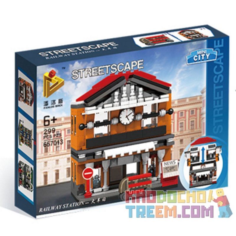 PanlosBrick 657013 Panlos Brick 657013 non  NHÀ GA bộ đồ chơi xếp lắp ráp ghép mô hình Mini Modular STREETSCAPE Đường Phố Thu Nhỏ 310 khối