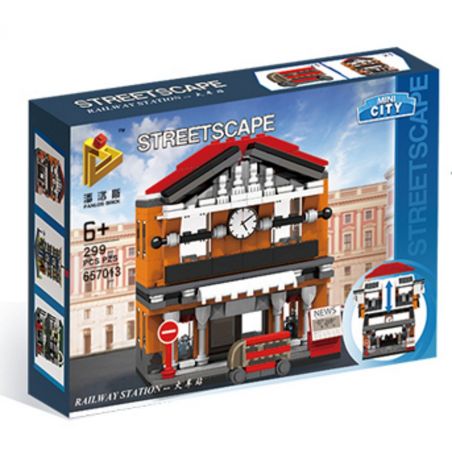 PanlosBrick 657013 Panlos Brick 657013 non  NHÀ GA bộ đồ chơi xếp lắp ráp ghép mô hình Mini Modular STREETSCAPE Đường Phố Thu Nhỏ 310 khối
