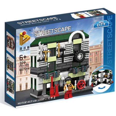 PanlosBrick 657014 Panlos Brick 657014 non  GARA Ô TÔ bộ đồ chơi xếp lắp ráp ghép mô hình Mini Modular STREETSCAPE Đường Phố Thu Nhỏ 310 khối