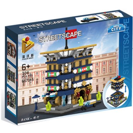 PanlosBrick 657015 Panlos Brick 657015 non  NGÂN HÀNG bộ đồ chơi xếp lắp ráp ghép mô hình Mini Modular STREETSCAPE BANK Đường Phố Thu Nhỏ 310 khối