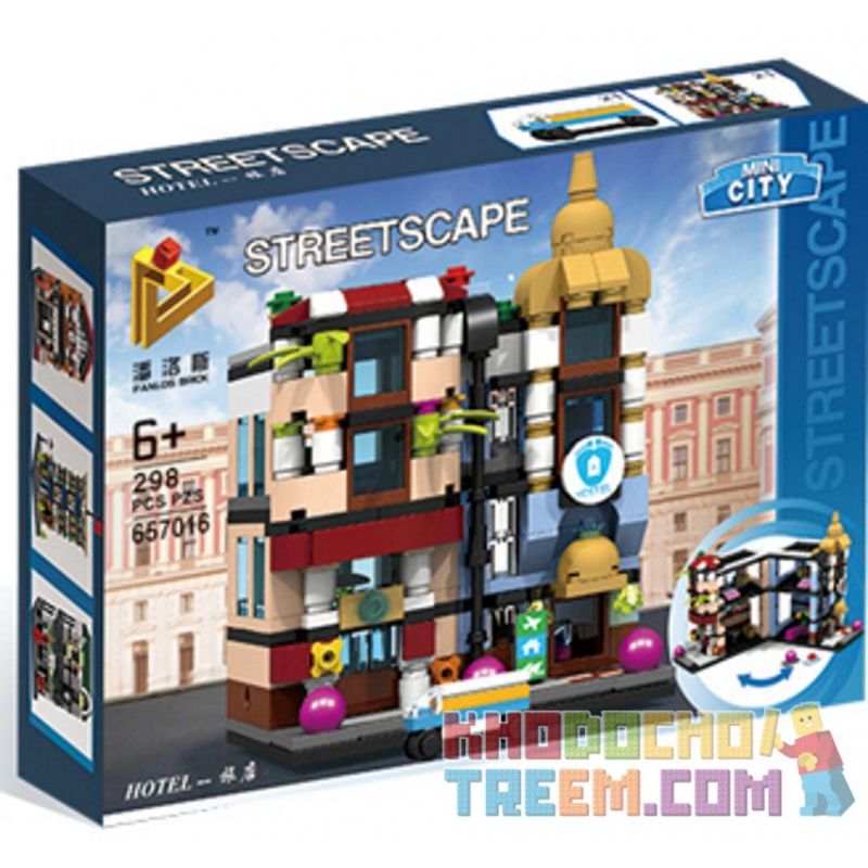 PanlosBrick 657016 Panlos Brick 657016 non  NHÀ TRỌ bộ đồ chơi xếp lắp ráp ghép mô hình Mini Modular STREETSCAPE Đường Phố Thu Nhỏ 310 khối