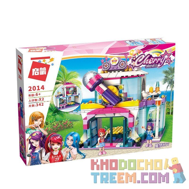 Enlighten 2014 Qman 2014 non  TIỆM KARAOKE CỦA CHERRY bộ đồ chơi xếp lắp ráp ghép mô hình Cô Nàng Ngọt Ngào 342 khối