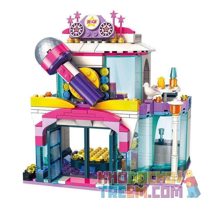 Enlighten 2014 Qman 2014 non  TIỆM KARAOKE CỦA CHERRY bộ đồ chơi xếp lắp ráp ghép mô hình Cô Nàng Ngọt Ngào 342 khối