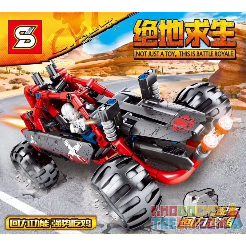 SHENG YUAN SY 7035 Xếp hình kiểu Lego TECHNIC Eat Chicken Pull Back Car Ăn gà kéo xe lại 310 khối có động cơ kéo thả SHENG YUAN SY 7035 Xếp hình kiểu Lego TECHNIC Eat Chicken Pull Back Car Ăn gà kéo xe lại 310 khối có động cơ kéo thả