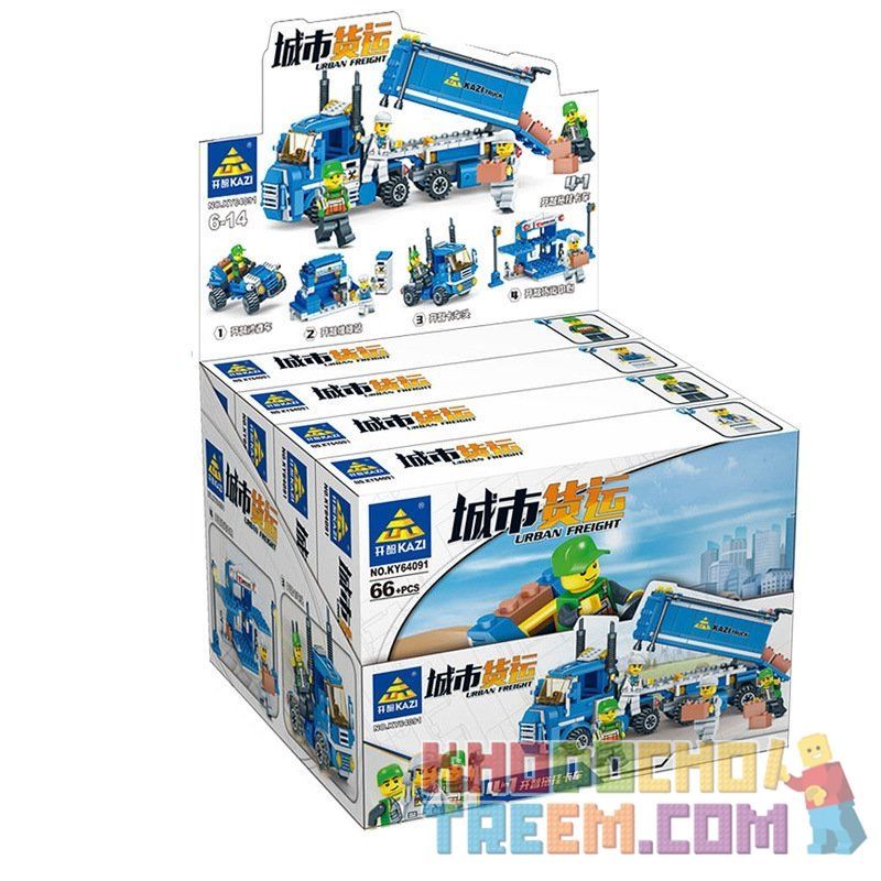 Kazi KY6409 6409 non  MỞ XE TẢI THÔNG MINH bộ đồ chơi xếp lắp ráp ghép mô hình City TRUCK Thành Phố 163 khối