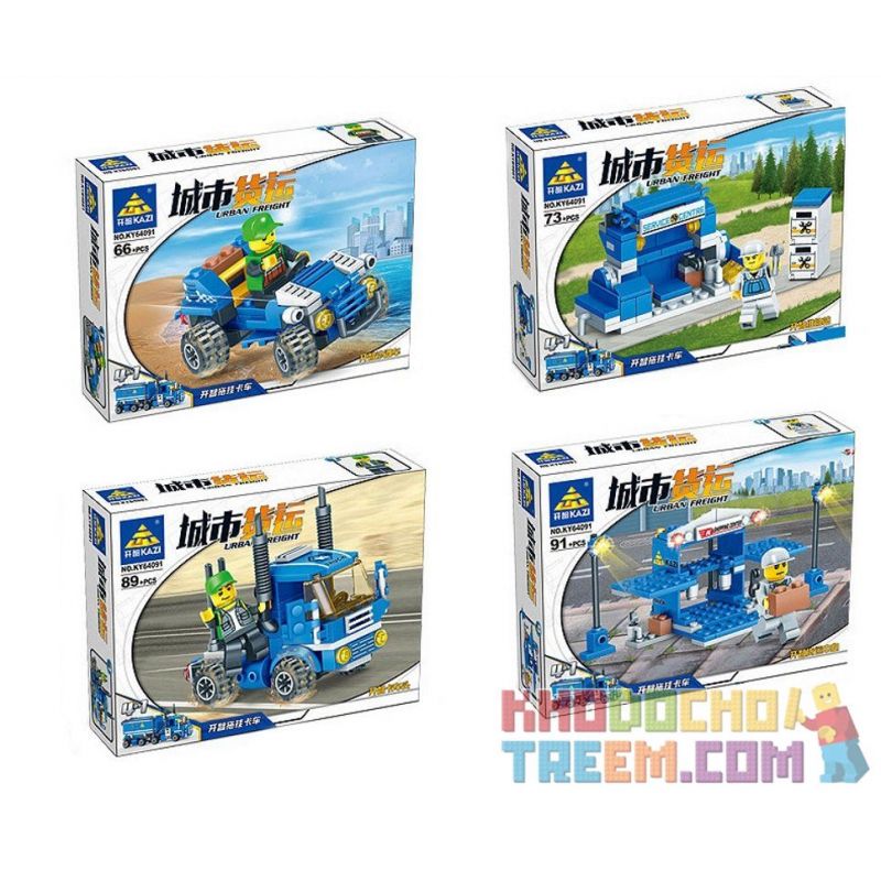 Kazi KY6409 6409 non  MỞ XE TẢI THÔNG MINH bộ đồ chơi xếp lắp ráp ghép mô hình City TRUCK Thành Phố 163 khối