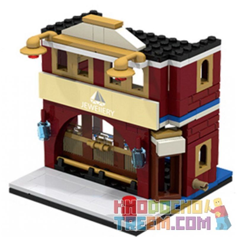 PanlosBrick 657012 Panlos Brick 657012 non Lego CỬA HÀNG TRANG SỨC bộ đồ chơi xếp lắp ráp ghép mô hình Mini Modular STREETSCAPE Đường Phố Thu Nhỏ 145 khối